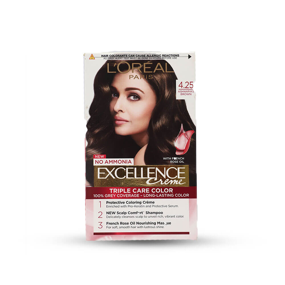 L'Oreal Paris Excellence Creme Hair Color, 4.25 Aishwarya's Brown | Sammed